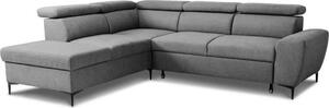 CASAPY: Divano angolare reversibile di colore antracite, con funzione letto e spazio contenitivo, per 5 persone