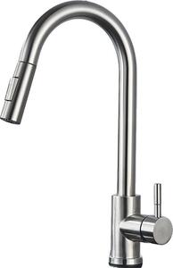 Rubinetto da cucina, Funzione spray estraibile, Design monocomando, Nickel spazzolato A