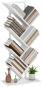 HOMCOM Libreria a Forma di Albero con 7 Ripiani e Sistema Anti-ribaltamento per Soggiorno Camera da Letto 50x24x109 cm Bianco | Aosom Italy