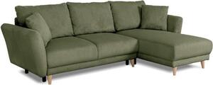 Divano angolare reversibile - da 3 a 4 posti - CLAUDIUS - tessuto Lincoln Khaki - vano contenitore