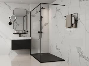 Piatto per doccia da posare o da incasso 160 x 90 cm in Resina con sifone Nero - MIRNOSA