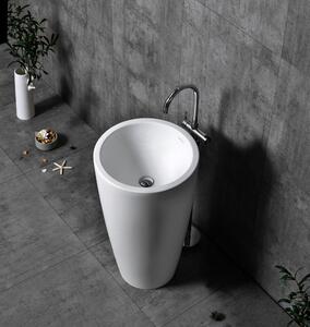 Lavabo da appoggio TWZ16 - Resina minerale - Bianco opaco - 50 x 50 x 90 cm