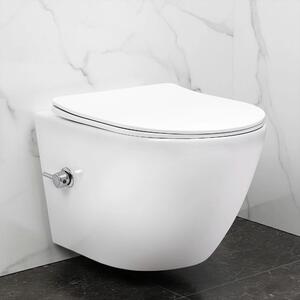 Vaso WC sospeso REA Carlo Lux Rimless con funzione bidet