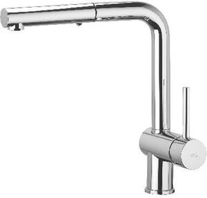 Paffoni Light - Miscelatore per lavello con doccia estraibile, cromo LIG285CR-MET