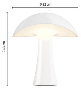 Louis Poulsen Lampada da tavolo a batteria LED Rumee 220, bianca, IP44 dimmerabile, Bianco / Opale, Soggiorno / Sala da pranzo, Plastica, Scandinavo