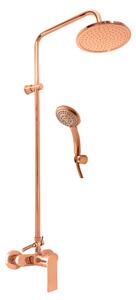 Slezák-RAV Rubinetto doccia NIL con soffione e doccetta - rosa dorato - spazzolato, Colore: ROSA ORO - spazzolato , Finitura superficiale: PVD, Dimensione: 150 mm
