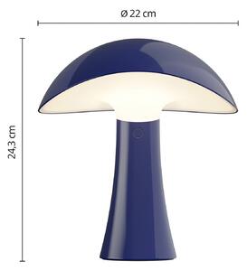 Louis Poulsen Lampada da tavolo a batteria LED Rumee 220, blu, IP44 dimmerabile, Blu, Soggiorno / Sala da pranzo, Plastica, Scandinavo