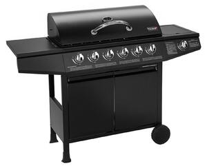 Barbecue a gas - Carrello griglia - 6 bruciatori in acciaio inox - Bruciatore laterale - 141 x 103 x 50 cm - Acciaio inox