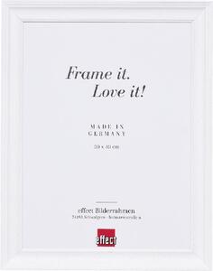 Cornice per foto in legno naturale 62x93 cm, vetro museale, bianco