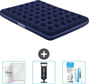 Materasso gonfiabile Bestway - 2 persone - 152 x 203 x 22 cm - Blu - Accessori inclusi
