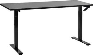 BELIANI Scrivania regolabile in altezza piano nero struttura in acciaio nero 160 x 72 cm regolazione manuale in altezza ufficio moderno
