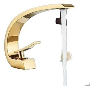 Rubinetto per lavabo, design monocomando, da incasso, oro