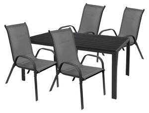 Set da giardino Set di sedute 5 pezzi 180x90cm Alluminio / Non-Legno