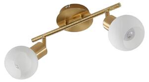 Lampada da soffitto Lindby Elaina, 30 cm, a 2 ganci, ottone, vetro, E14