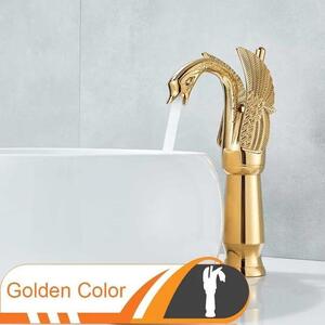 Rubinetto per lavabo, da incasso, design contemporaneo, rubinetto in oro alto