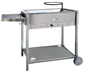 Mangal Batyr Deluxe 60: griglia per shashlik con ripiano e supporto per pentole