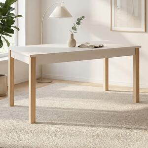 Homestyle4u Tavolo da pranzo 160-200x80 cm allungabile Beige Grigio Tavolo da sala da pranzo Tavolo in legno