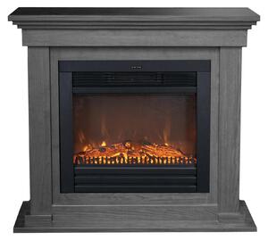 Camino elettrico - Potenza di riscaldamento: 1400 Watt - Larghezza: 98 cm - Finitura effetto legno nero - Per creare atmosfera e riscaldare