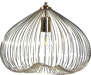 BELIANI Lampada a sospensione con paralume in metallo dorato e lampadina a griglia, sembra una campana di design industriale