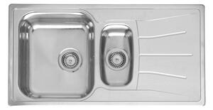 Lavello Reginox, lavello da cucina in acciaio inox Diplomat 1,5 ECO 36x42+16x30 cm R21224