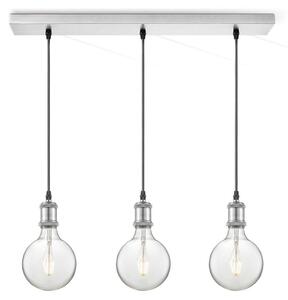 Lampada a sospensione tripla VINTAGE - 3 x attacco E27 in acciaio - ideale per lampadine di design a filamento