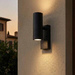Applique Bidirezione GU10 con Sensore Crepuscolare IP65 - Nera