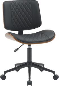 Design-Shop Sedia da ufficio Plover in Pelle finta - Noce / Nero