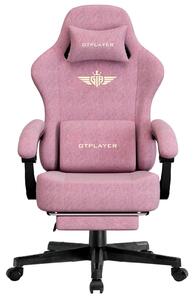 GTPLAYER sedia da gioco Poltrona da gioco ergonomica Sedia da scrivania Sedia da ufficio con superficie in tessuto Cuscino di seduta a molla, braccioli di collegamento, con poggiapiedi