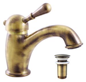 Slezák-RAV Miscelatore per lavabo con bocca di erogazione click-clack LABE - OLD BRASS L427SM Colore: old brass, Dimensioni: 3/8''