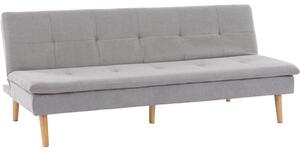 Divano letto - 3 posti - AGATHE - Tessuto grigio greige - 180 x 74 x 72 cm