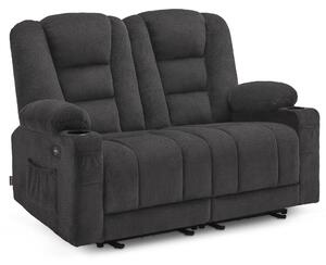 M MCombo divano elettrico a 2 posti con funzione sleep, divano a 2 posti reclinabile con pulsante regolabile a 150°, poltrona cinema con funzione reclinabile, USB e portabicchieri