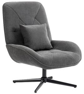 Poltrona HOMCOM girevole, ideale per il relax, con cuscino lombare, aspetto in velluto, color grigio scuro