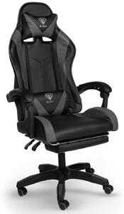 Poltrona direzionale, sedia da ufficio, sedia da gaming, sedia da ufficio sportiva, colore: nero/grigio