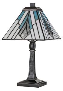 Lampada da tavolo in metallo e vetro alta 35 cm in bronzo antico multicolore E14 stile Tiffany