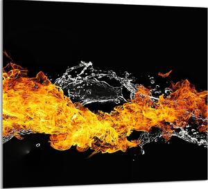 PIATTO IN VETRO PER CUCINA 65x60 Fuoco