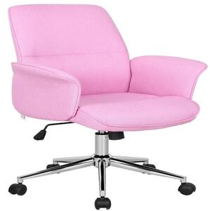 Sedia da ufficio girevole in tessuto rosa 0704M/3673