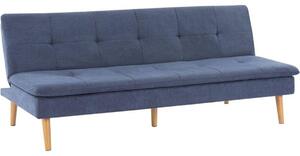 Divano letto - 3 posti - AGATHE - Tessuto blu chambray - 180 x 74 x 72 cm