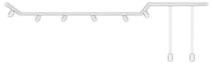 Sistema a binario Briloner Rail, set completo, 6 faretti GU10, 2 pendenti GU10, orientabili, 3 connettori angolari, bianco, 5,25 m