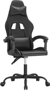 Sedia da Gaming Girevole Nera in Pelle finta