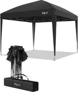 Gazebo pieghevole Zelsius 3 x 3 m, nero, gazebo pieghevole pop-up, tenda da giardino, tenda per feste con borsa