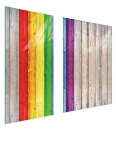 Piastre copri fornelli 2 pezzi 75x52 Copri piano cottura in Vetroceramica tagliere in vetro color legno