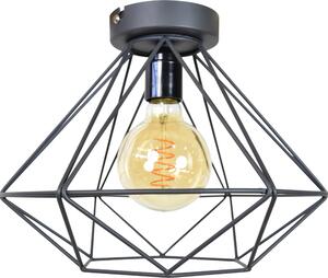 Lampada da soffitto Wire Large Ø33x20, stile vintage, nera