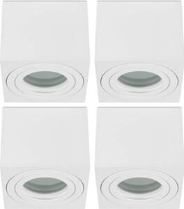 Sweet LED 4x faretti da incasso per bagno, angolari, piatti, in alluminio bianco, plafoniera, faretti da incasso