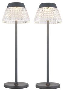 Lampada da tavolo LED, con dimmer touch, colore antracite, alimentazione a batteria, altezza 38 cm