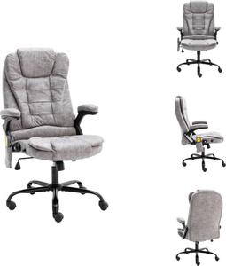 VidaXL Sedia da ufficio con funzione massaggio in pelle scamosciata grigio chiaro - Sedie da ufficio