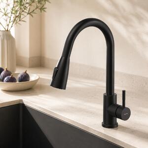 AM.PM Miscelatore da cucina Miscelatore monocomando per lavello Miscelatore da cucina con bocca estraibile X-Joy S Nero