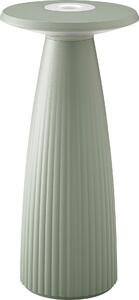 SIGOR Lampada da tavolo ricaricabile a LED + vaso "Nuflair" 2,2W 820 (bianco caldo) + 827 (tono caldo-extra) verde salvia dimmerabile