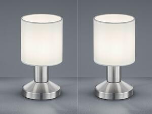 Set di lampade da tavolo con paralume in tessuto bianco, lampada da tavolo lampada da comodino touch