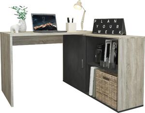 Scrivania angolare >Valley I< (LxAxP: 118x75x60,5 cm) in rovere/Matera