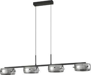 Lucande LED a sospensione Martis, nero, 4 luci, dimmerabile